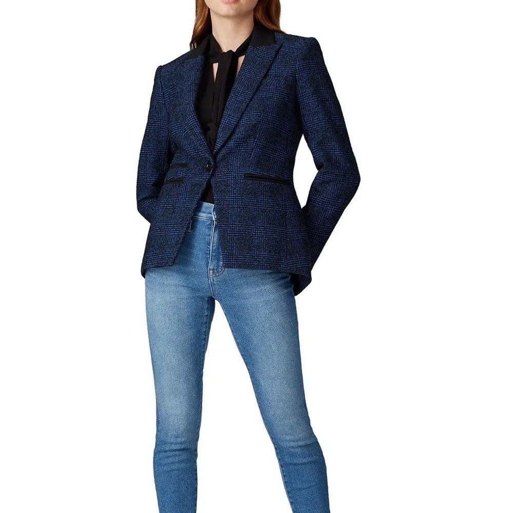 Veronica Beard Gia Dickey Plaid Blazer Size 12 Virgin Wool Made in USA - Picture 3 of 13